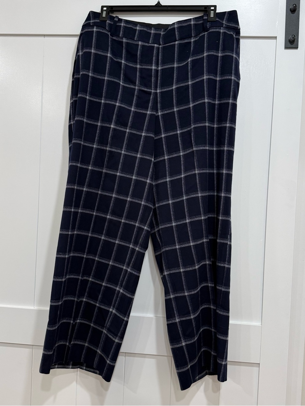 Lane Bryant Navy Plaid Wide-Leg Pants